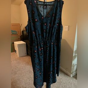 Green leopard dress, SHEIN size 2X